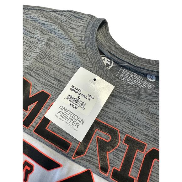 American Fighter Men's T-Shirt Grey White Dip Dye Dugger Panel Tee in X-Large - Picture 3 of 6